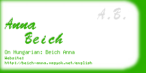 anna beich business card